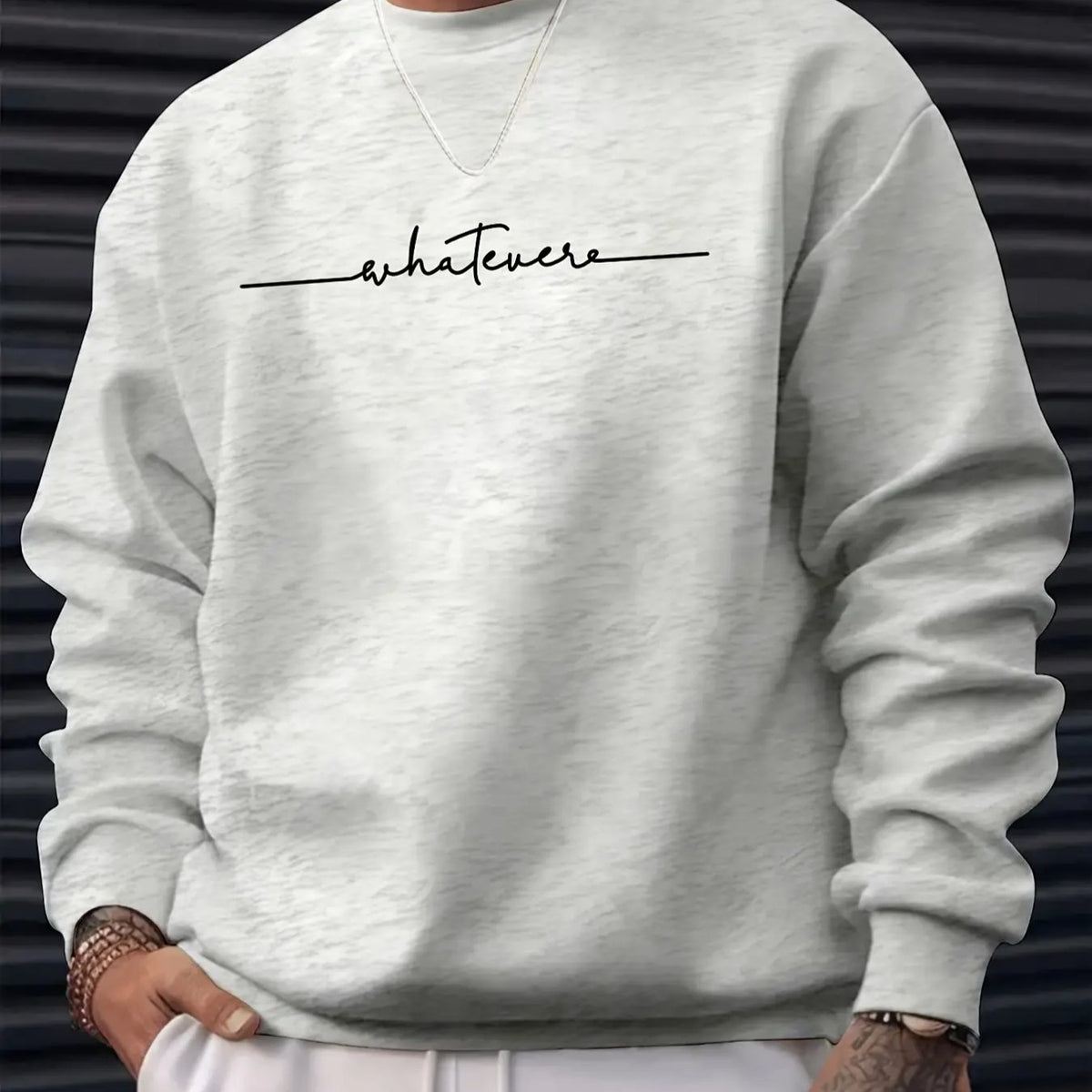 Sudadera informal de cuello redondo para hombre con estampado "Always", manga larga, corte regular, mezcla de algodón, ideal para otoño/invierno, esencial para ir al trabajo, envío local. Sudadera con capucha.