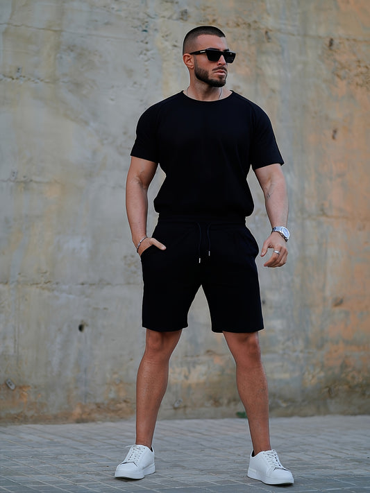 Traje casual multicolor para hombre, conjunto de dos piezas, sencillo y cómodo, para uso diario.