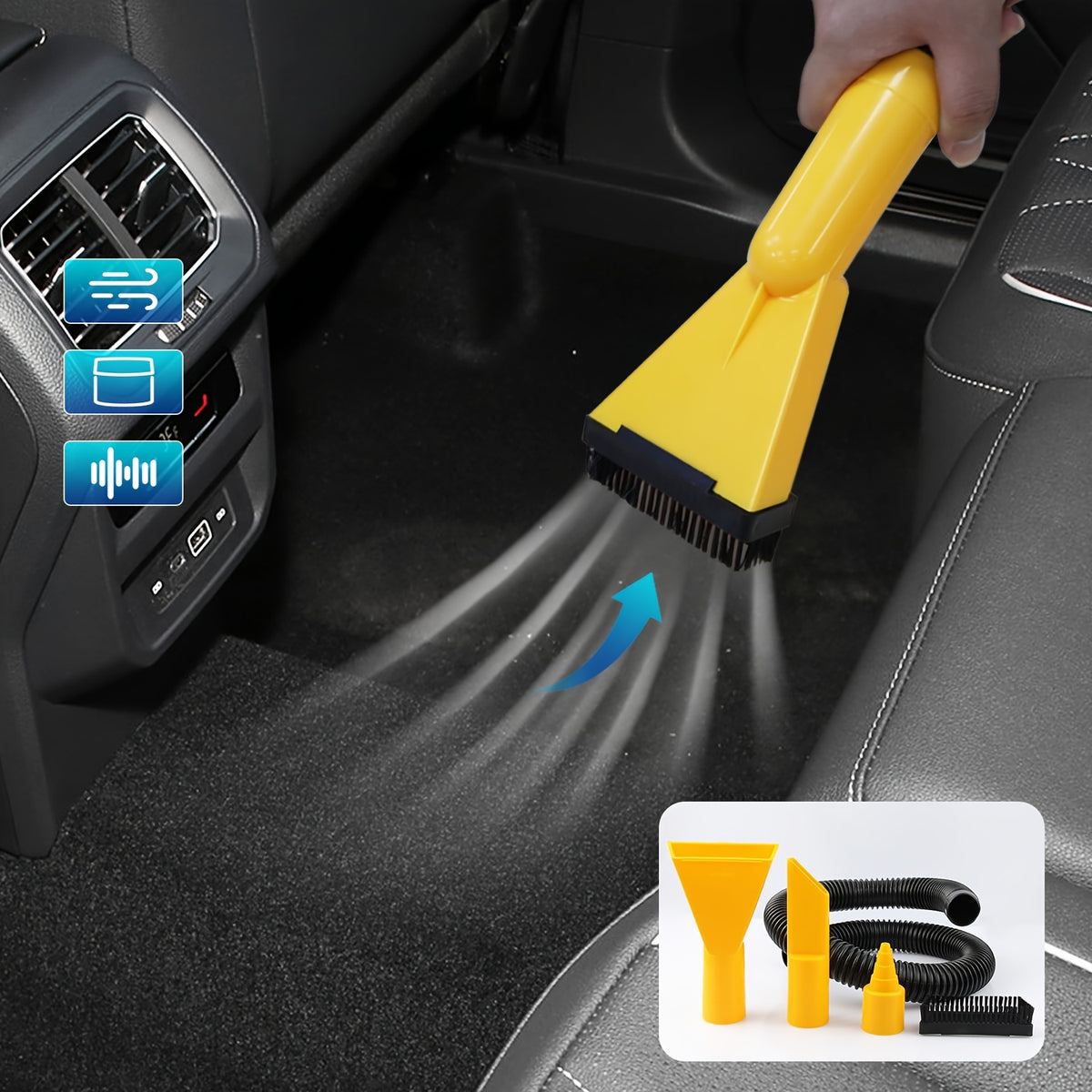 Aspiradora de cubo de doble uso con succión y soplador para vehículo, herramienta multifunción portátil para automóvil, estilo cilíndrico, de gran capacidad, herramienta para limpieza interior de automóvil, eliminació