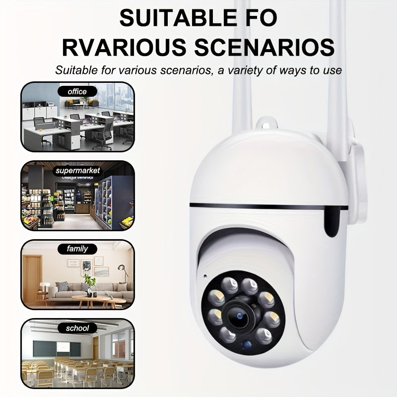Cámaras de seguridad inteligentes 5G HD con WiFi de 3 MP Full HD, monitoreo panorámico de 360° con control PTZ, alertas de detección de movimiento, visión diurna y nocturna a todo color y audio bidireccional remoto a tra