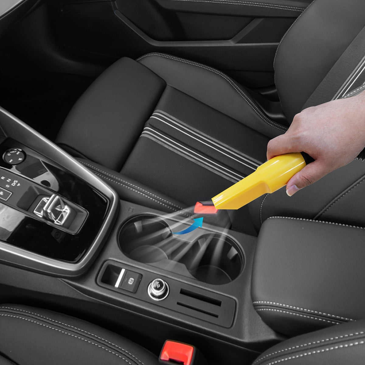 Aspiradora de cubo de doble uso con succión y soplador para vehículo, herramienta multifunción portátil para automóvil, estilo cilíndrico, de gran capacidad, herramienta para limpieza interior de automóvil, eliminació