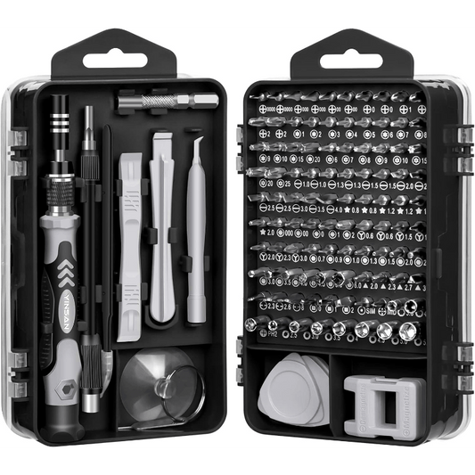 Juego de destornilladores de precisión 115 en 1, juego de puntas para iPhone, portátil, PC, reloj, gafas y otros dispositivos electrónicos, mini juego de destornilladores con estuche.