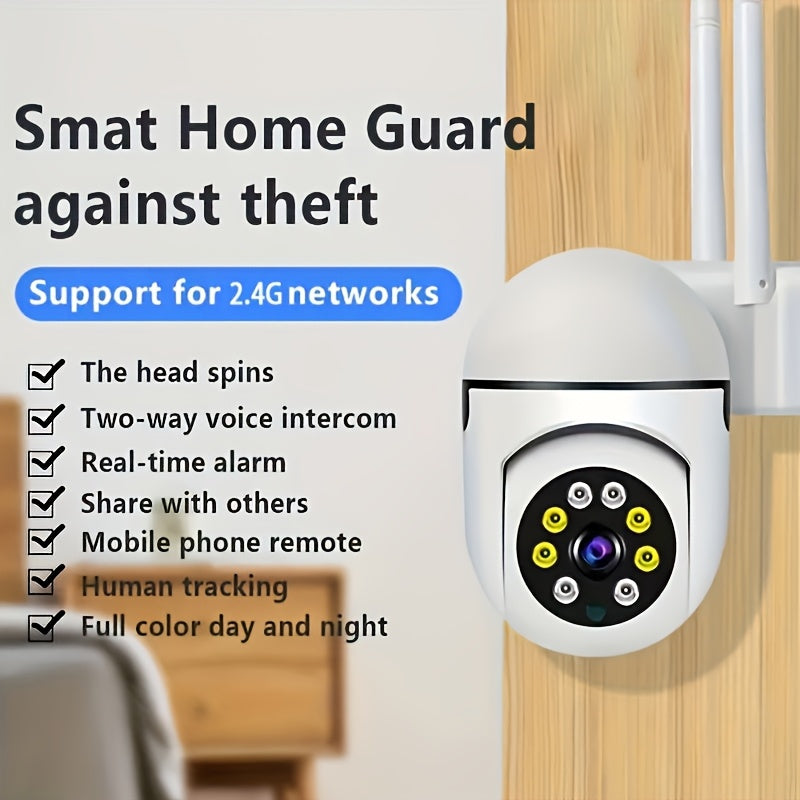 Cámaras de seguridad inteligentes 5G HD con WiFi de 3 MP Full HD, monitoreo panorámico de 360° con control PTZ, alertas de detección de movimiento, visión diurna y nocturna a todo color y audio bidireccional remoto a tra
