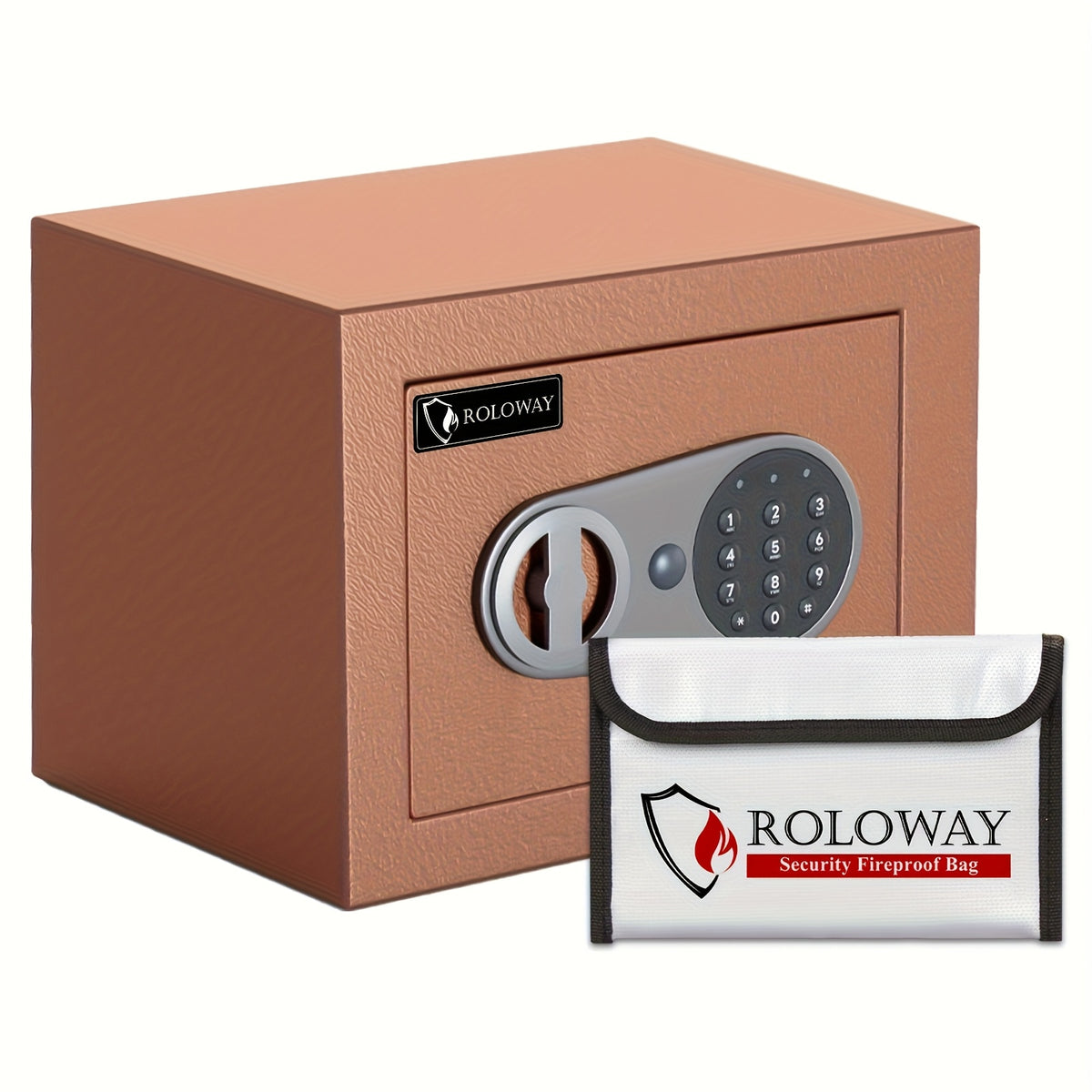 Caja fuerte de acero resistente e ignífuga con bolsa para efectivo - Caja fuerte segura para el hogar con teclado y cerradura, ideal para guardar dinero, documentos y objetos de valor (negra), almacenamiento de objetos de va