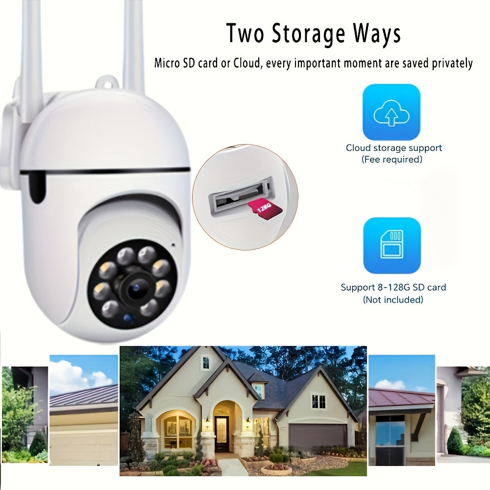 Cámaras de seguridad inteligentes 5G HD con WiFi de 3 MP Full HD, monitoreo panorámico de 360° con control PTZ, alertas de detección de movimiento, visión diurna y nocturna a todo color y audio bidireccional remoto a tra