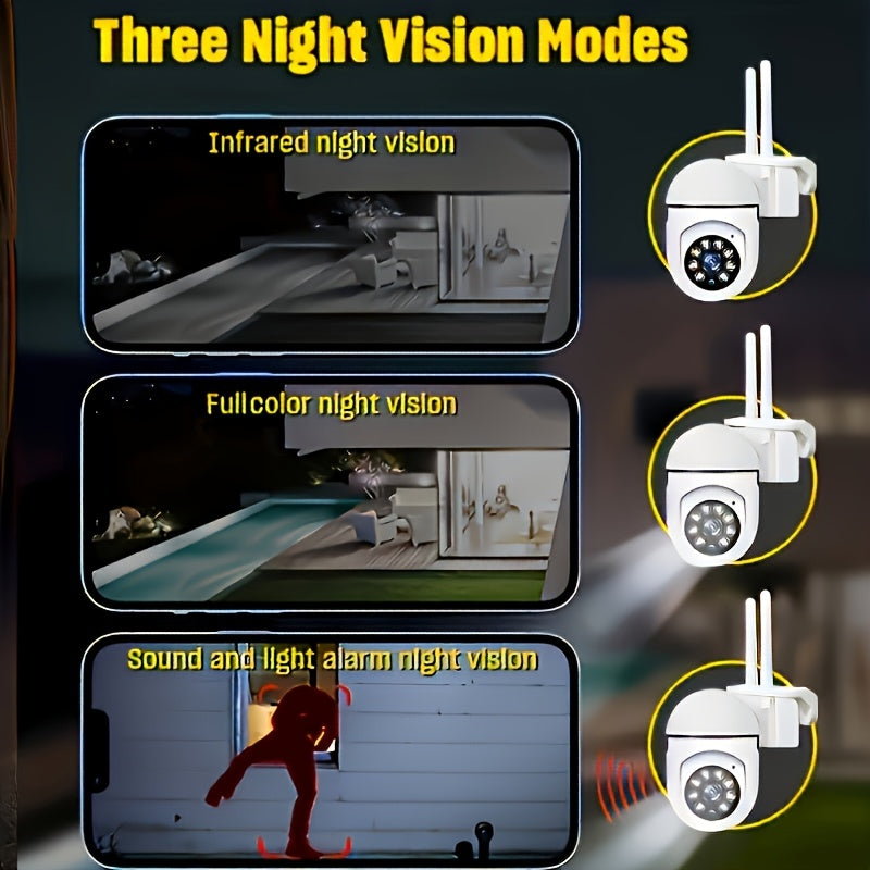 Cámaras de seguridad inteligentes 5G HD con WiFi de 3 MP Full HD, monitoreo panorámico de 360° con control PTZ, alertas de detección de movimiento, visión diurna y nocturna a todo color y audio bidireccional remoto a tra