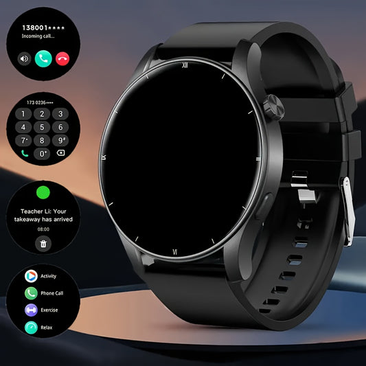 Reloj inteligente con pantalla redonda y fuente grande para personas mayores | Alertas de llamadas | Fácil de usar | Cómodo de llevar | El mejor regalo de Halloween para personas mayores