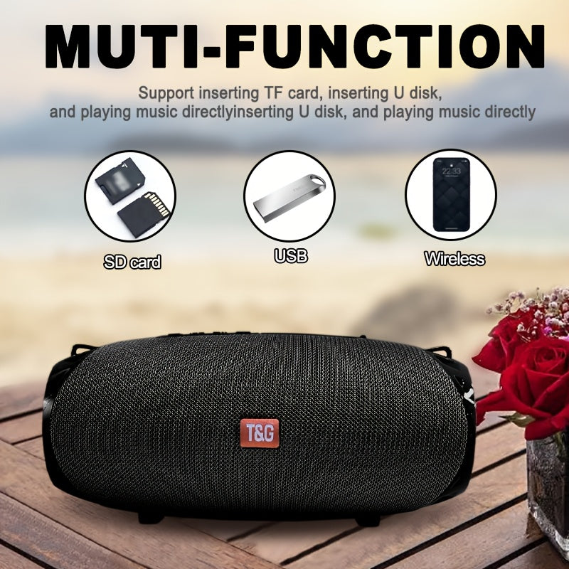 Altavoz inalámbrico portátil TG534 con dos altavoces, audio estéreo TWS de alta resolución, manos libres, compatible con FM, tarjeta TF y disco U, conexión a teléfono móvil, tableta y TV, compatible con tarjeta TF, uni