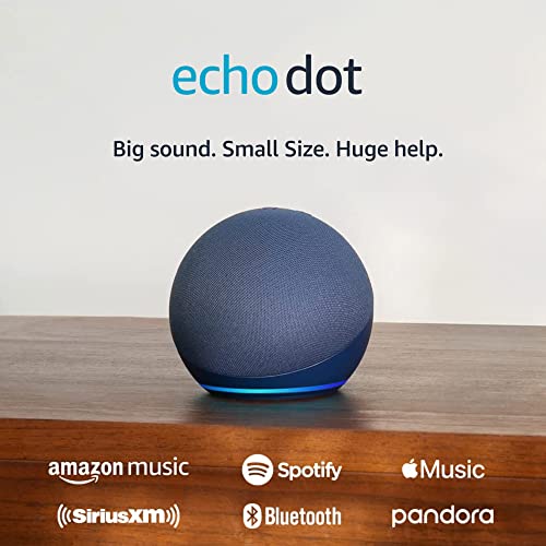 Amazon Echo Dot (modelo más reciente), altavoz Alexa con sonido vibrante, ideal para dormitorios, comedores y oficinas, azul marino profundo