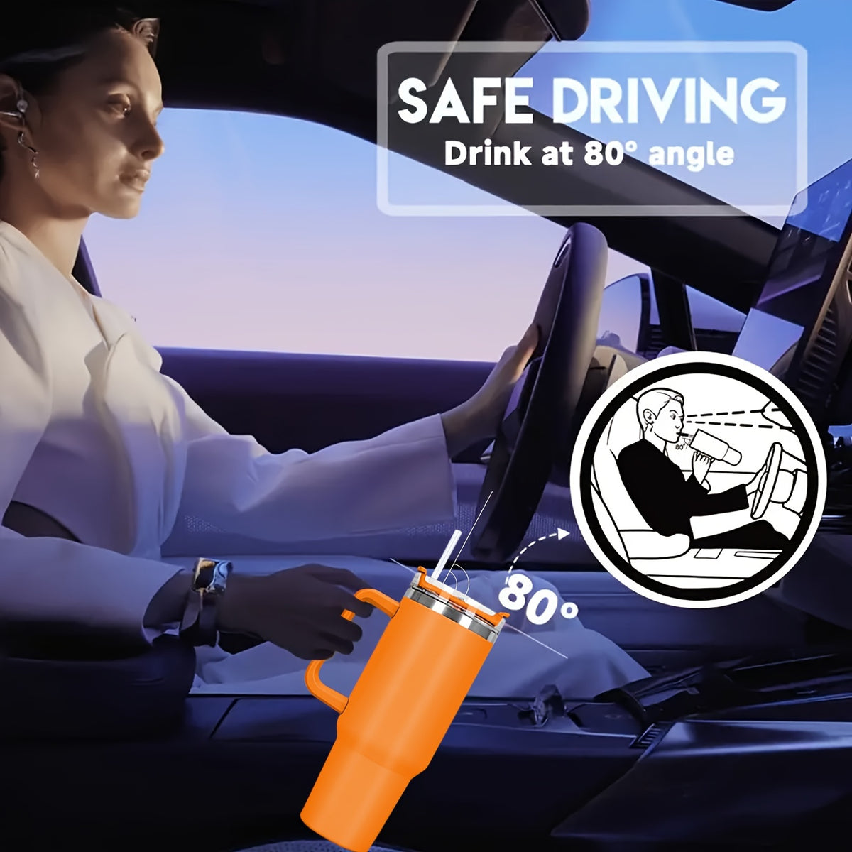 Vaso de acero inoxidable de 1,2 litros con asa y tapa con pajita, taza térmica de viaje para deportes, fitness y actividades al aire libre, reutilizable para coche, botella de agua de gran capacidad (1,2 litros), varios colo