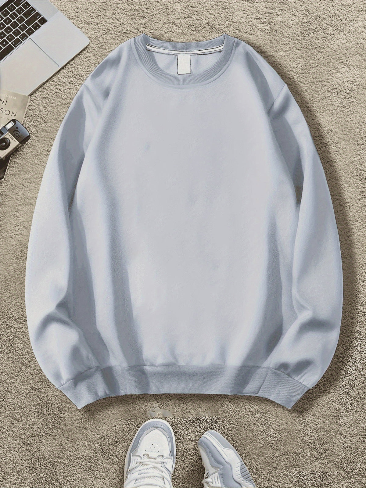 Sudadera informal de cuello redondo para hombre con estampado "Always", manga larga, corte regular, mezcla de algodón, ideal para otoño/invierno, esencial para ir al trabajo, envío local. Sudadera con capucha.
