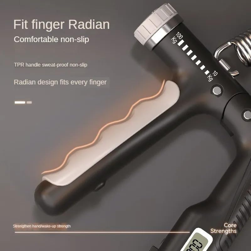 Fortalecedor de agarre manual, paquete de 2, resistencia ajustable de 10 a 100 kg (22-220 lb), ejercitador de antebrazo, entrenador de fuerza de agarre para desarrollo muscular y recuperación de lesiones, manos aeróbicas