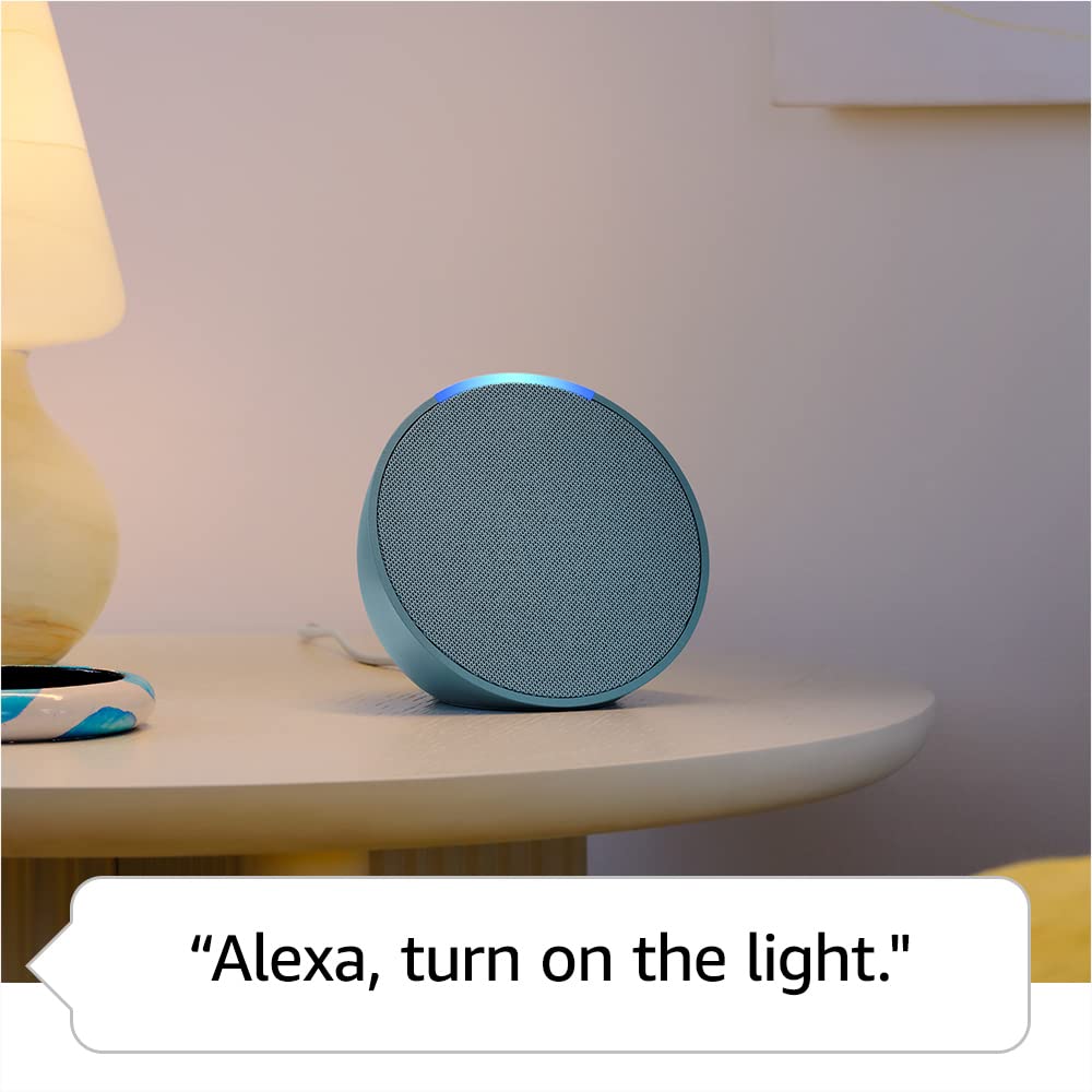 Amazon Echo Pop, nuestro altavoz Alexa más pequeño, cabe en cualquier habitación, color carbón