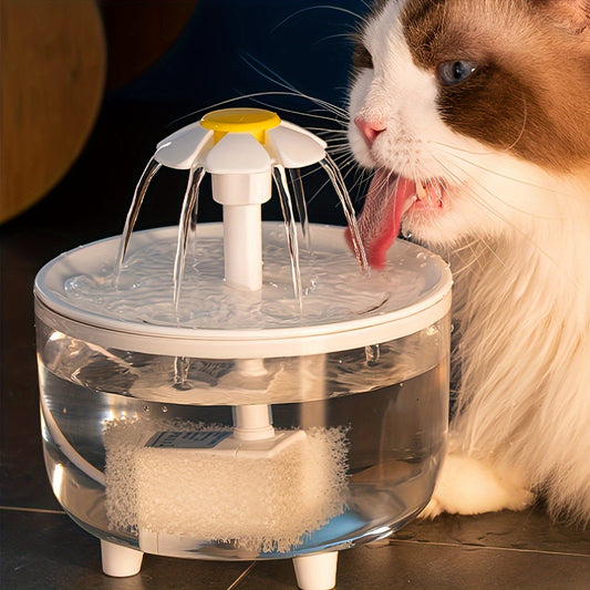 Bebedero ultrasilencioso transparente de 1,5 litros para mascotas, con 1 bomba de agua, alimentado por USB, fácil de limpiar, sin BPA, apto para gatos y mascotas pequeñas, sin batería.