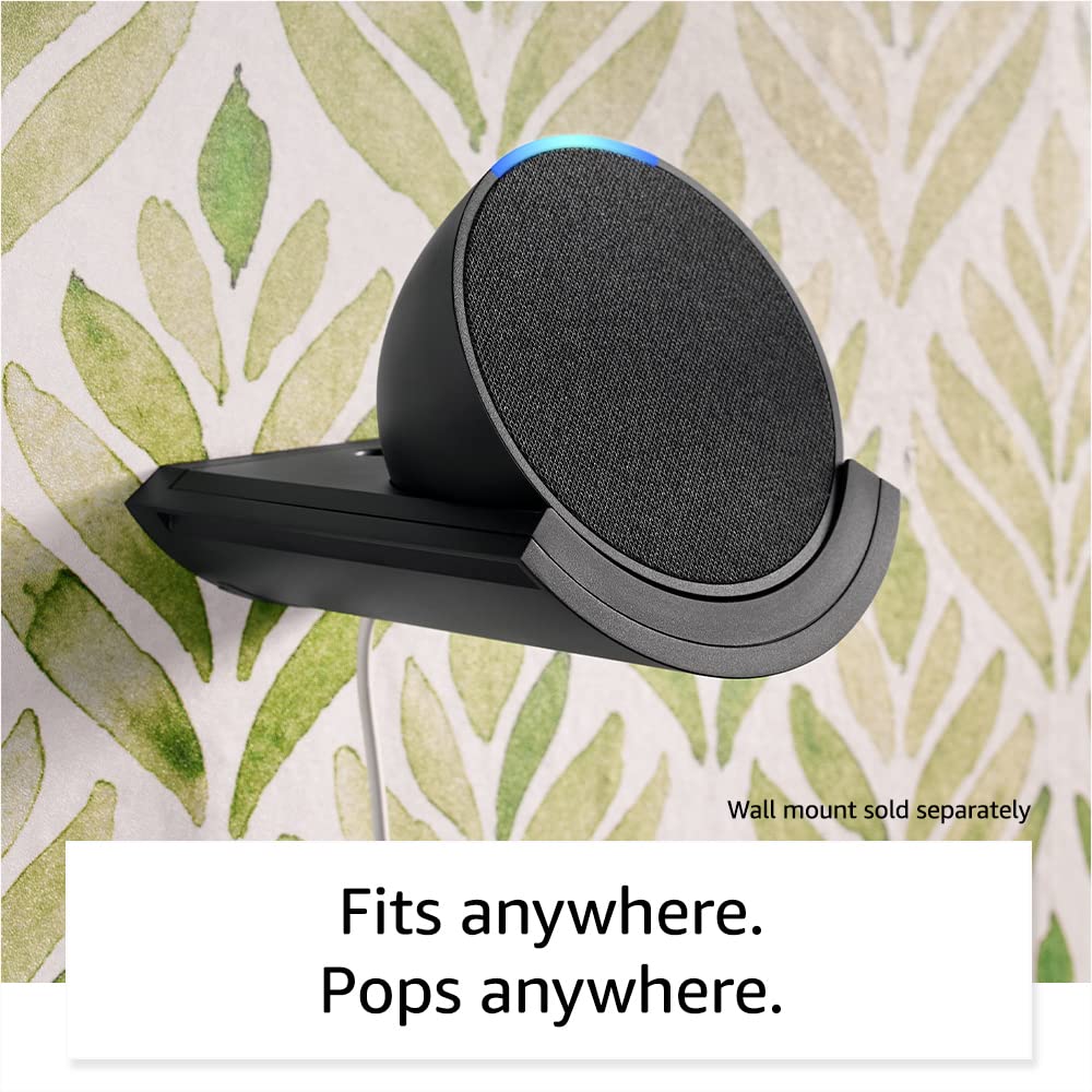 Amazon Echo Pop (modelo más reciente), nuestro altavoz Alexa más pequeño, se adapta a cualquier habitación, blanco glaciar