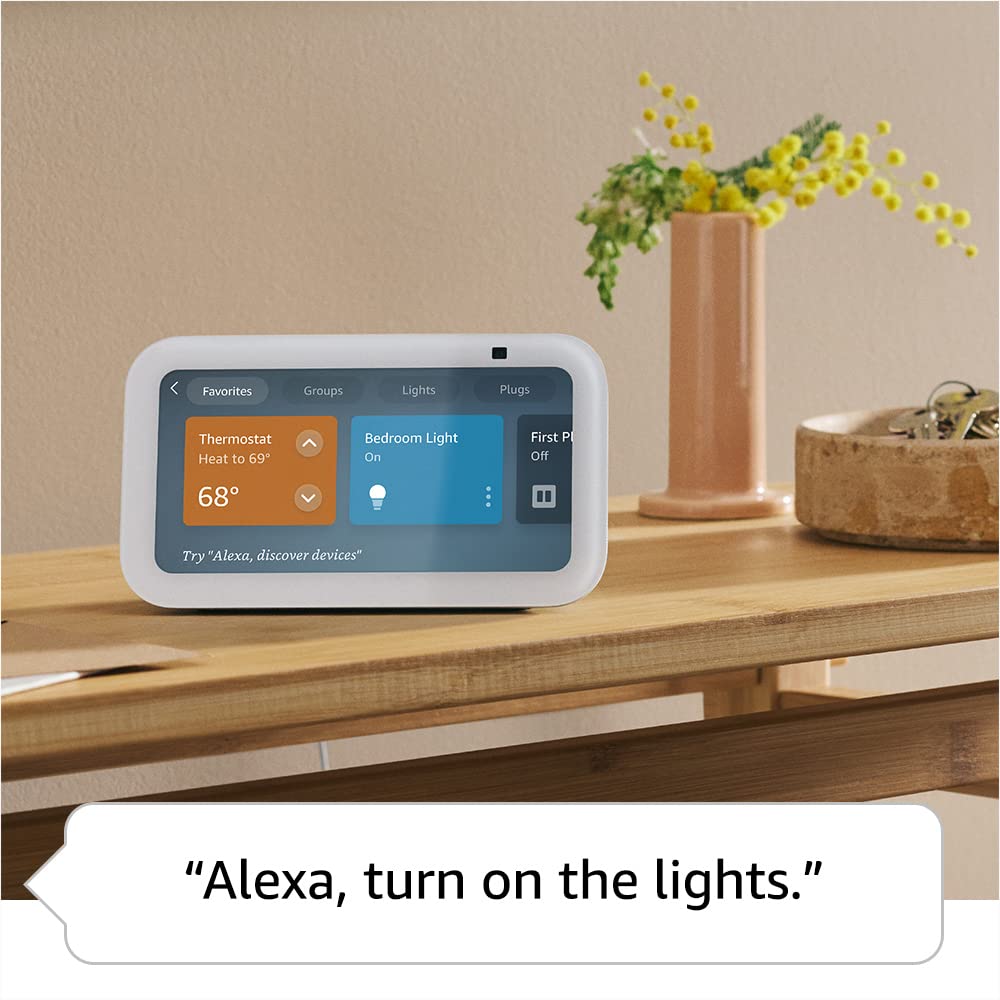 Amazon Echo Show 5 (modelo más reciente), pantalla inteligente con el doble de graves y un sonido más nítido, Azul Nube