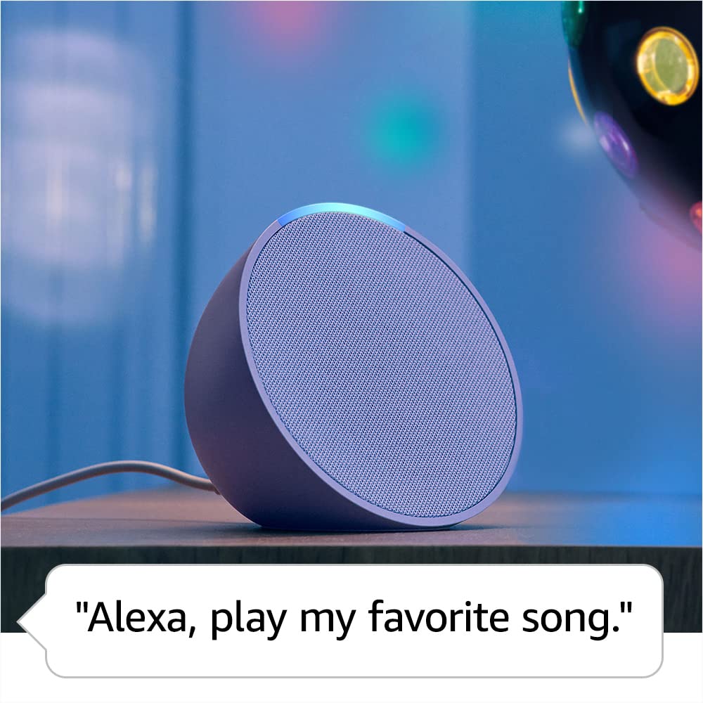 Amazon Echo Pop (modelo más reciente), nuestro altavoz Alexa más pequeño, se adapta a cualquier habitación, blanco glaciar