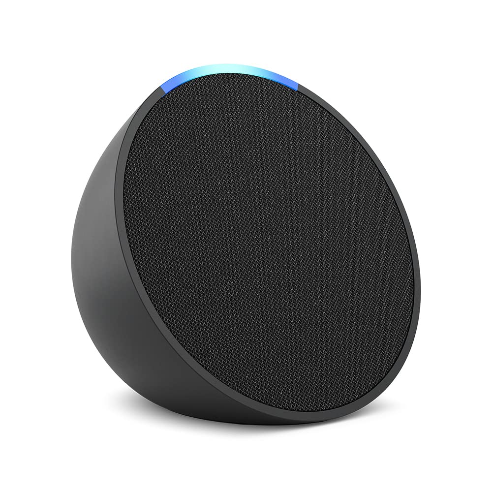 Amazon Echo Pop, nuestro altavoz Alexa más pequeño, cabe en cualquier habitación, color carbón