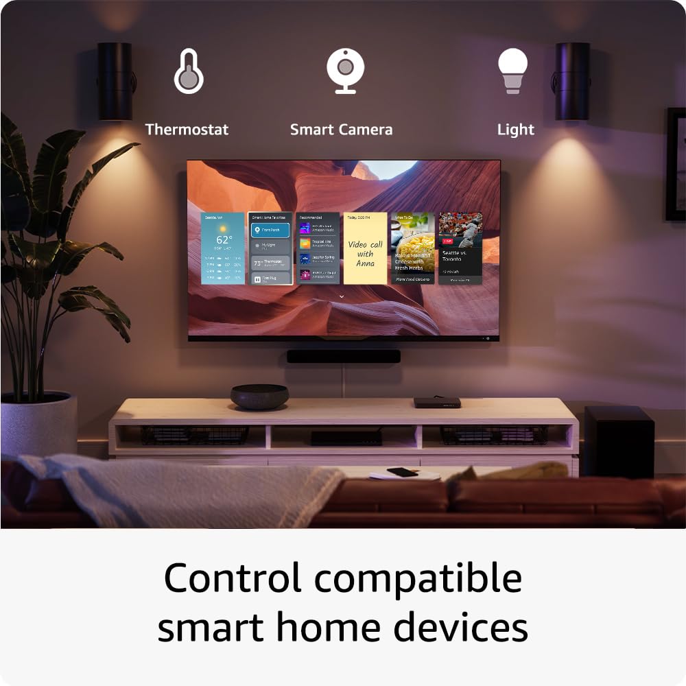 Dispositivo de streaming Amazon Fire TV Stick 4K Max con búsqueda Fire TV impulsada por IA, compatible con Wi-Fi 6E, TV gratuita y en directo sin cable ni satélite.