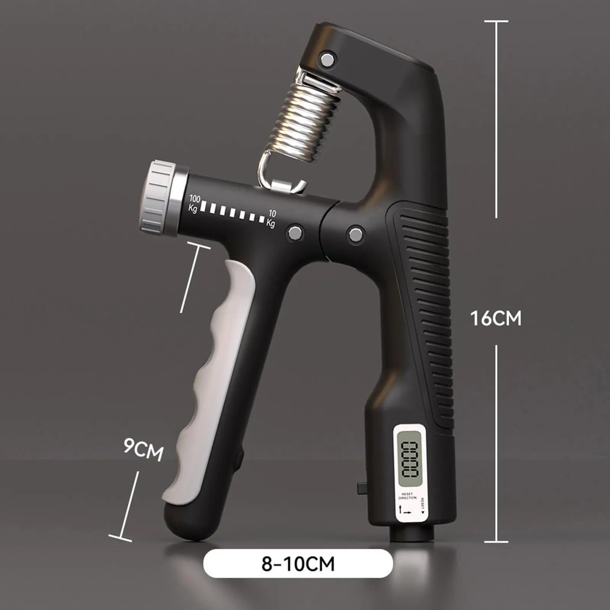 Fortalecedor de agarre manual, paquete de 2, resistencia ajustable de 10 a 100 kg (22-220 lb), ejercitador de antebrazo, entrenador de fuerza de agarre para desarrollo muscular y recuperación de lesiones, manos aeróbicas
