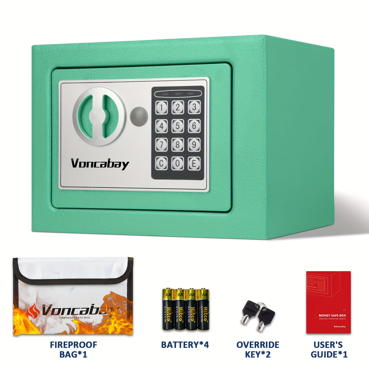 Caja fuerte de acero resistente e ignífuga con bolsa para efectivo - Caja fuerte segura para el hogar con teclado y cerradura, ideal para guardar dinero, documentos y objetos de valor (negra), almacenamiento de objetos de va