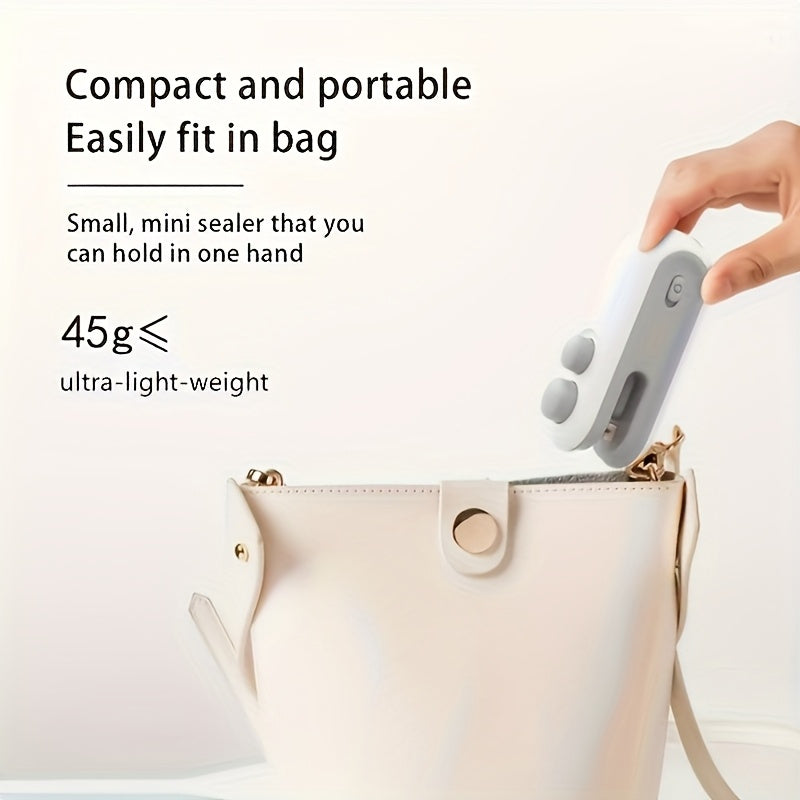 Selladora de bolsas USB, portátil para refrigerios, almuerzos y viajes. Cierre magnético (1 Unidad)