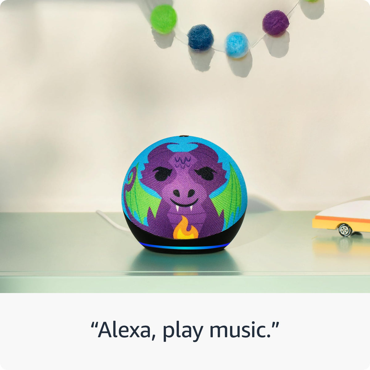 Amazon Echo Dot Kids con Alexa (modelo más reciente), diseñado para niños, con control parental, incluye 1 año de Amazon Kids+, color remolino arcoíris