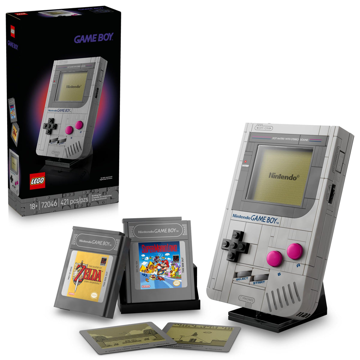 LEGO Super Mario Game Boy - Set de construcción retro para adultos (mayores de 18 años) - Modelo coleccionable con cartuchos y soporte de exhibición - Regalo de cumpleaños para hombres y mujeres - 72046