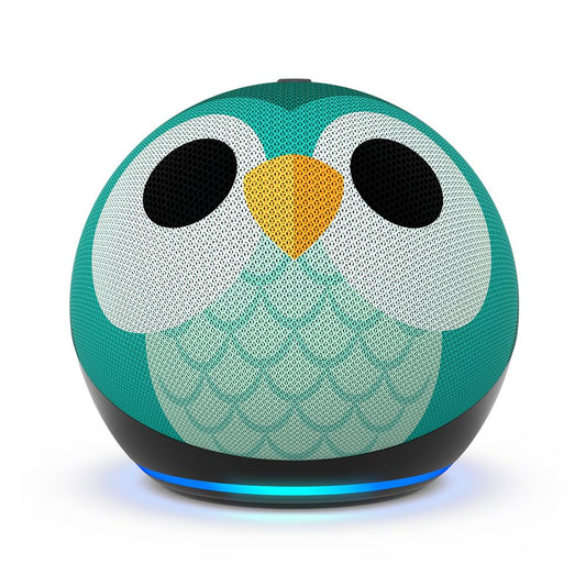 Amazon Echo Dot Kids con Alexa (modelo más reciente), diseñado para niños, con control parental, incluye 1 año de Amazon Kids+, búho