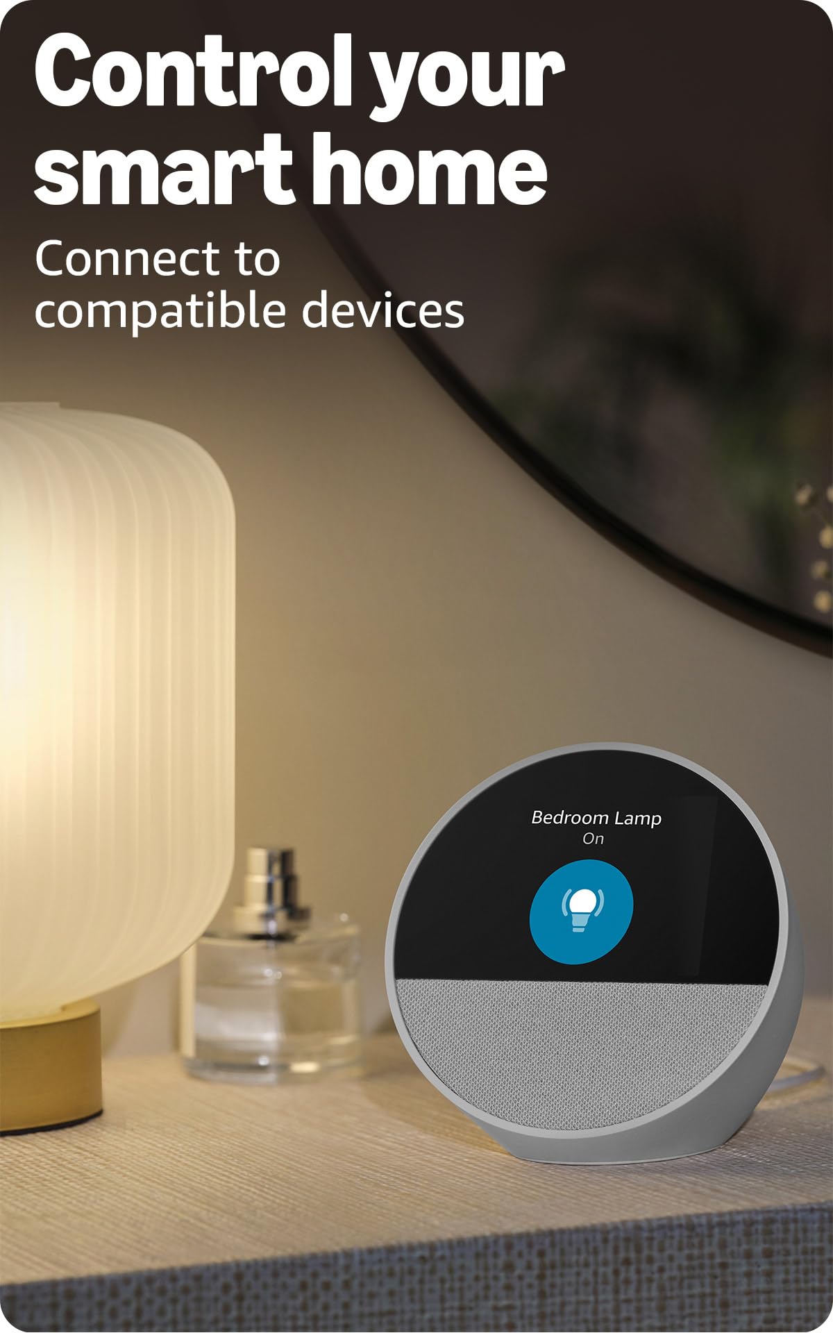Amazon Echo Spot (modelo más reciente), ideal para mesitas de noche, oficinas y cocinas, despertador inteligente con Alexa, azul océano