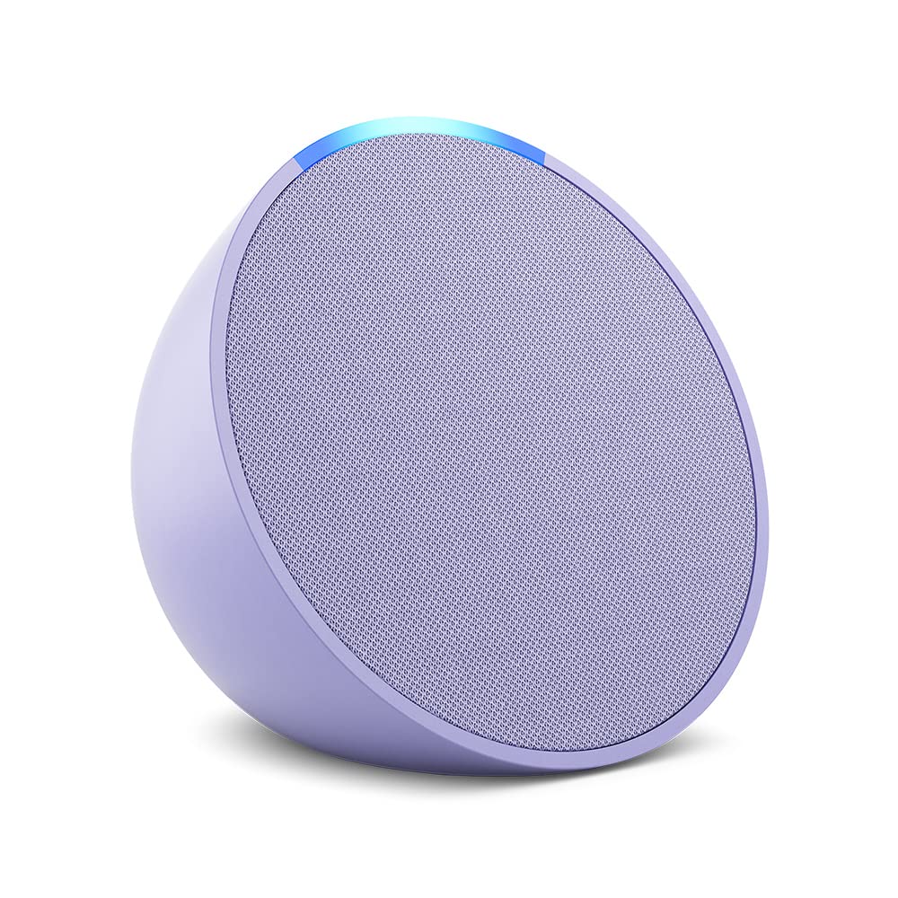 Amazon Echo Pop (modelo más reciente), nuestro altavoz Alexa más pequeño, se adapta a cualquier habitación, Lavanda Bloom