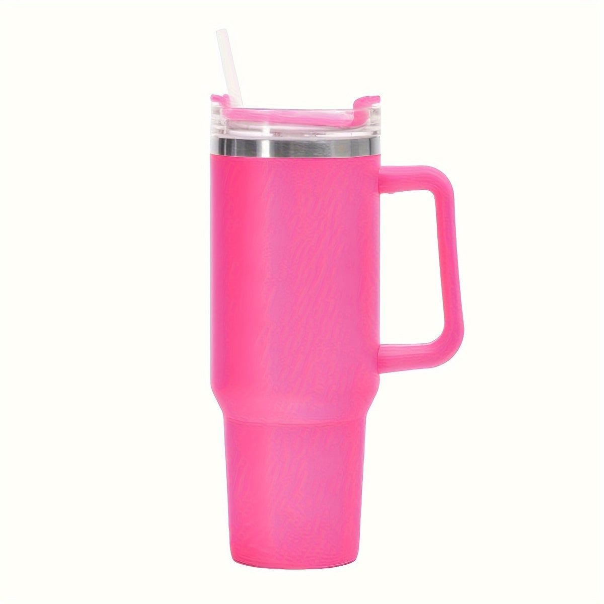 Vaso de acero inoxidable de 1,2 litros con asa y tapa con pajita, taza térmica de viaje para deportes, fitness y actividades al aire libre, reutilizable para coche, botella de agua de gran capacidad (1,2 litros), varios colo
