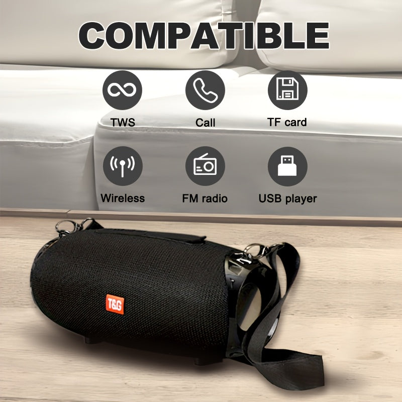 Altavoz inalámbrico portátil TG534 con dos altavoces, audio estéreo TWS de alta resolución, manos libres, compatible con FM, tarjeta TF y disco U, conexión a teléfono móvil, tableta y TV, compatible con tarjeta TF, uni