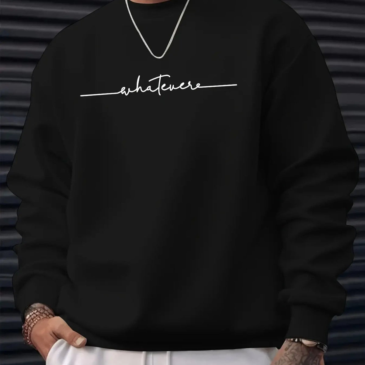 Sudadera informal de cuello redondo para hombre con estampado "Always", manga larga, corte regular, mezcla de algodón, ideal para otoño/invierno, esencial para ir al trabajo, envío local. Sudadera con capucha.