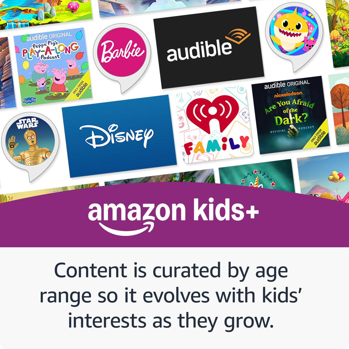 Amazon Echo Dot Kids con Alexa (modelo más reciente), diseñado para niños, con control parental, incluye 1 año de Amazon Kids+, color remolino arcoíris