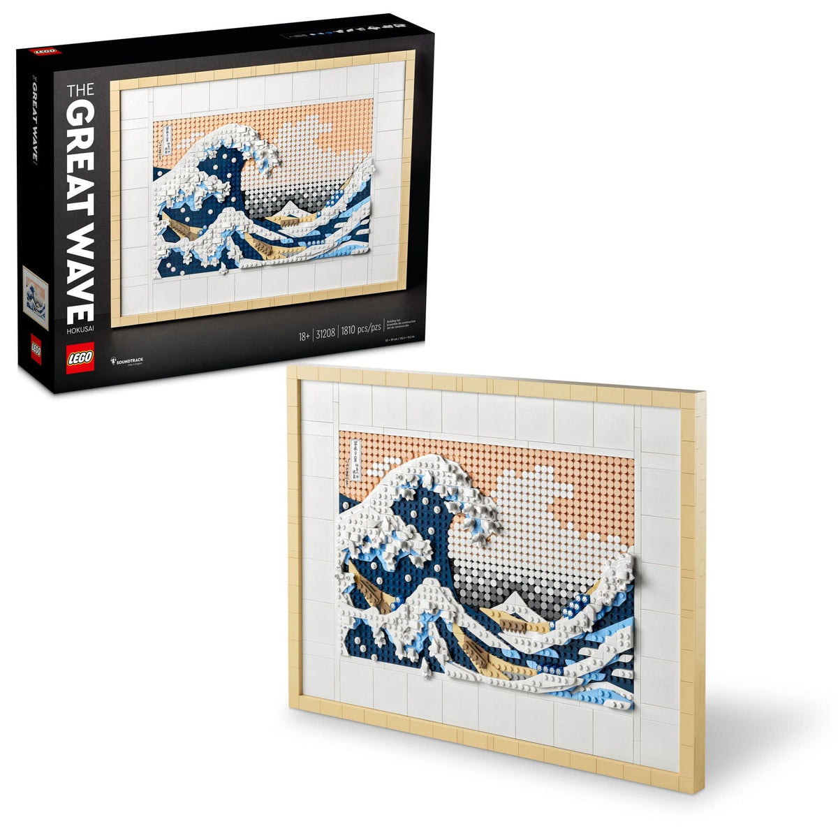 LEGO Art Hokusai La Gran Ola - Set de construcción de arte mural japonés enmarcado - Decoración de pared única para el hogar, la habitación o la oficina - Actividad divertida para adultos mayores de 18 años - Regalo para hombres y mujeres - 31208