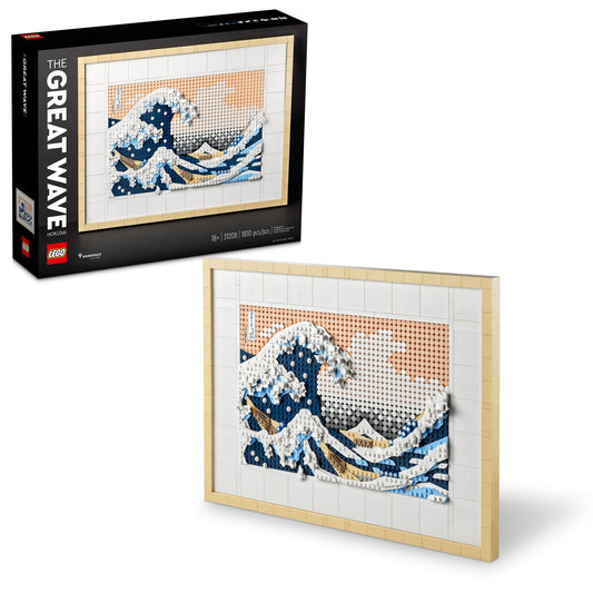 LEGO Art Hokusai La Gran Ola - Set de construcción de arte mural japonés enmarcado - Decoración de pared única para el hogar, la habitación o la oficina - Actividad divertida para adultos mayores de 18 años - Regalo para hombres y mujeres - 31208