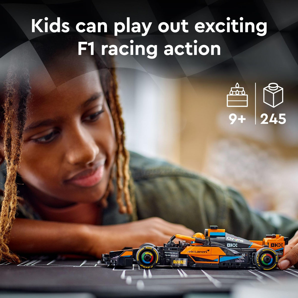 LEGO Speed Champions 2023 McLaren Fórmula 1, coche de carreras de juguete para jugar y exhibir. Set de construcción McLaren para niños. Ideal como regalo para niños y niñas a partir de 9 años que disfrutan del juego independiente. 76919