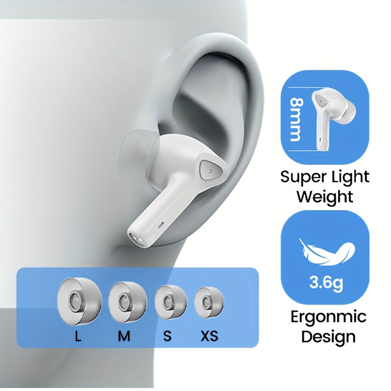 Auriculares inalámbricos con pantalla táctil de 5.3", batería de larga duración de 50 h, graves profundos, micrófono HD, aptos para teléfonos móviles, tabletas y portátiles. Auriculares inalámbricos con carga inalám