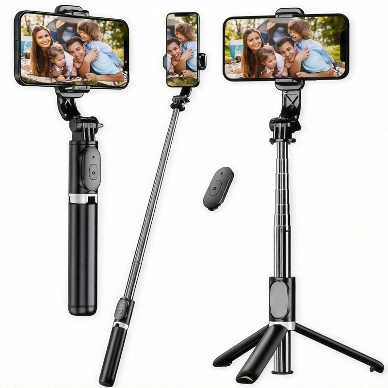 Palo selfie extensible para teléfono de 40 pulgadas, soporte de suelo profesional diseñado para transmisión en vivo con control remoto inalámbrico, trípode para teléfono inteligente, giratorio de 360°, monopié de mano
