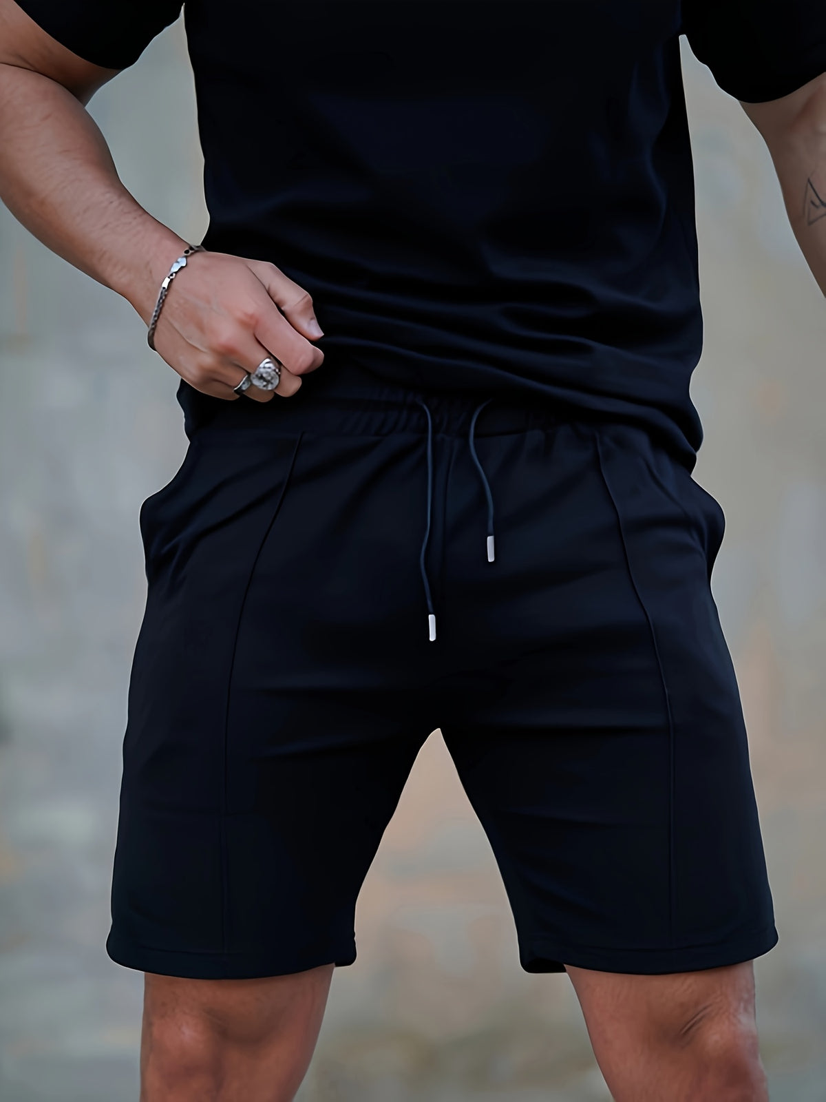 Traje casual multicolor para hombre, conjunto de dos piezas, sencillo y cómodo, para uso diario.