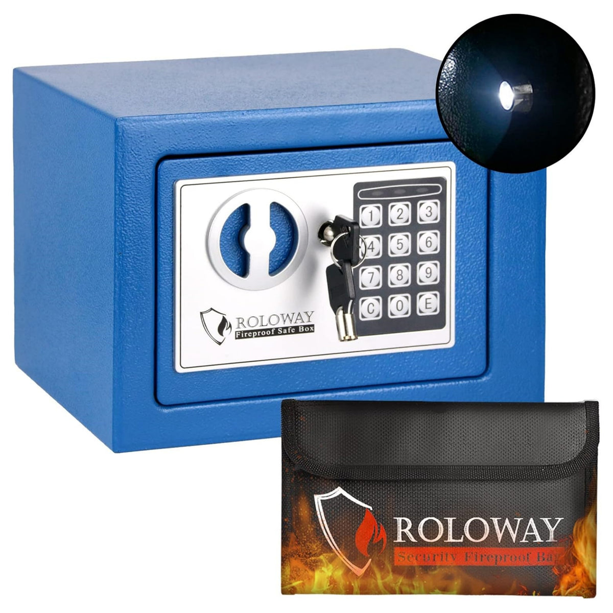 Caja fuerte de acero resistente e ignífuga con bolsa para efectivo - Caja fuerte segura para el hogar con teclado y cerradura, ideal para guardar dinero, documentos y objetos de valor (negra), almacenamiento de objetos de va