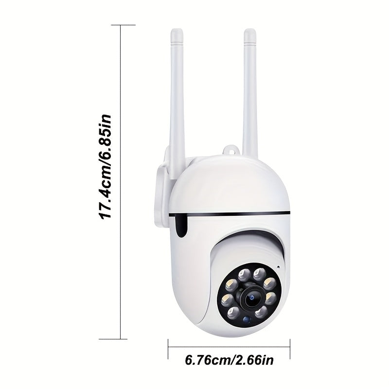 Cámaras de seguridad wifi de 4 piezas, 1080P, inalámbricas, para exteriores, con vista panorámica de 360°, detección de movimiento PIR inteligente, seguimiento de movimiento con IA, visión nocturna a color, audio bidire