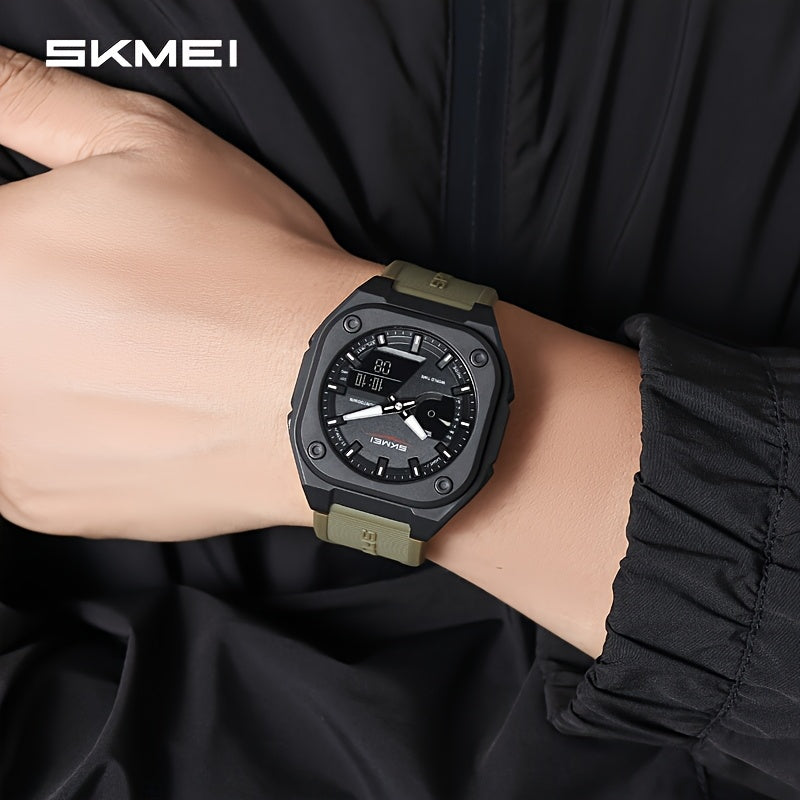 [Reloj analógico digital SKMEI] Reloj analógico digital unisex SKMEI | Pantalla dual, resistente al agua hasta 30 m, cronómetro, ventana de fecha, a prueba de golpes, correa de TPU y hebilla de acero inoxidable, ideal para