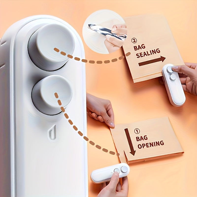 Selladora de bolsas USB, portátil para refrigerios, almuerzos y viajes. Cierre magnético (1 Unidad)