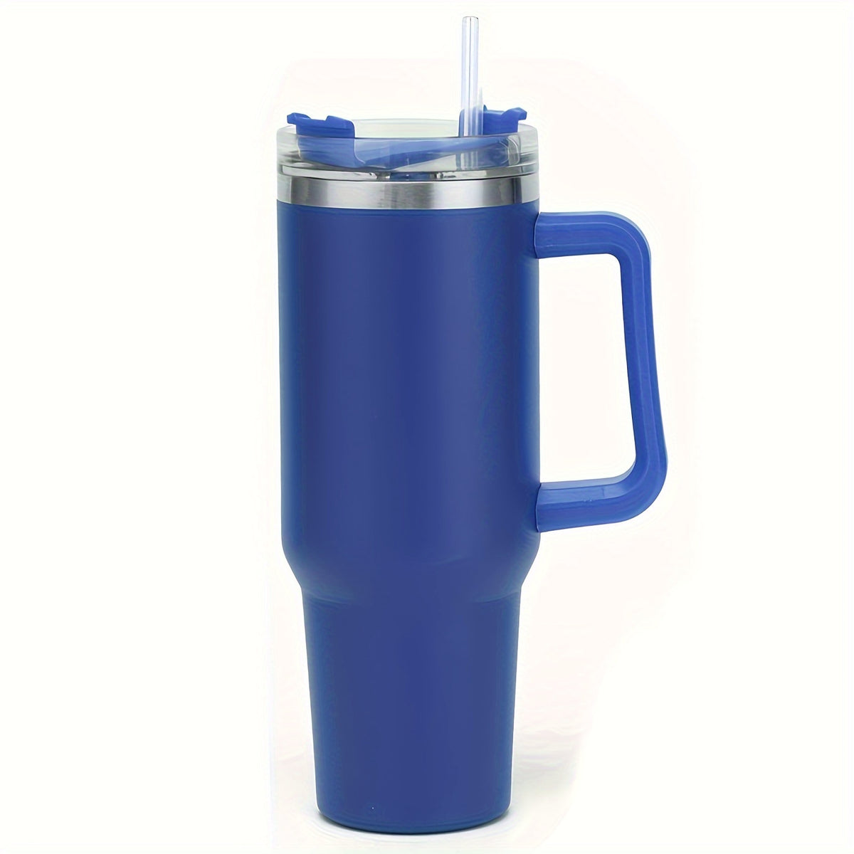 Vaso de acero inoxidable de 1,2 litros con asa y tapa con pajita, taza térmica de viaje para deportes, fitness y actividades al aire libre, reutilizable para coche, botella de agua de gran capacidad (1,2 litros), varios colo