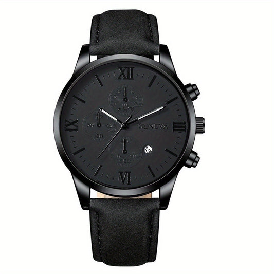 [Conjunto de relojes de moda para hombre] Conjunto de 2 relojes de moda para hombre, movimiento de cuarzo, indicador de fecha, reloj informal para hombre, reloj de negocios, ideal para uso diario, opción ideal.