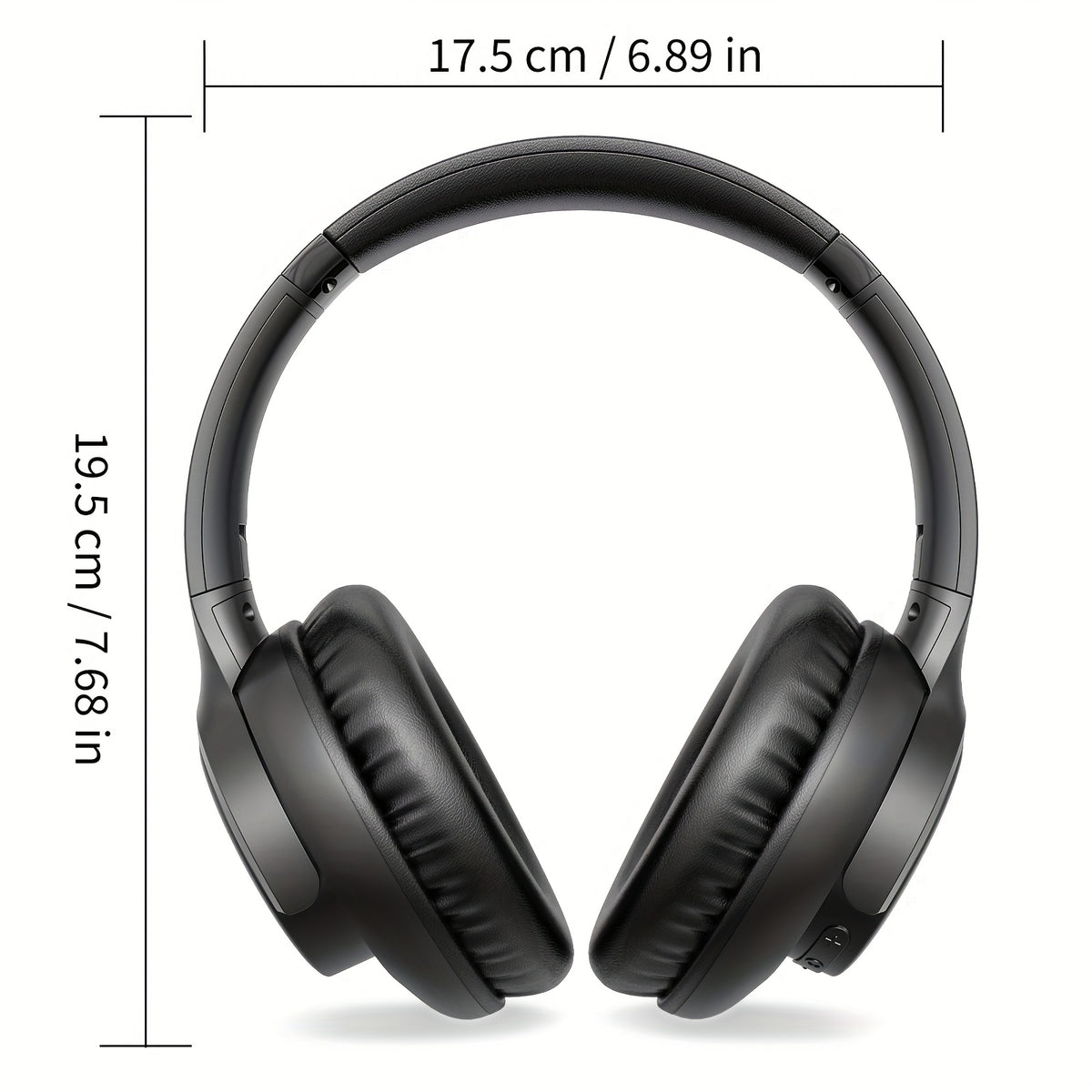 Auriculares supraaurales con micrófono, 65 horas de reproducción, ligeros, plegables y portátiles, con graves estéreo, llamadas manos libres, ideales para juegos, PC y teléfonos móviles, con cancelación de ruido ENC |