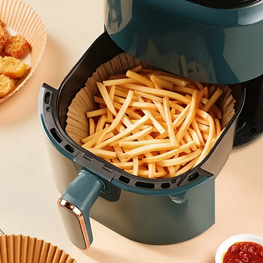 [Antiadherente | Freidora de aire] 100 láminas antiadherentes para freidora de aire | Hojas de papel marrón para hornear, asar y usar en microondas - Fáciles de limpiar, cocina saludable, perfectas para cocinas domésticas