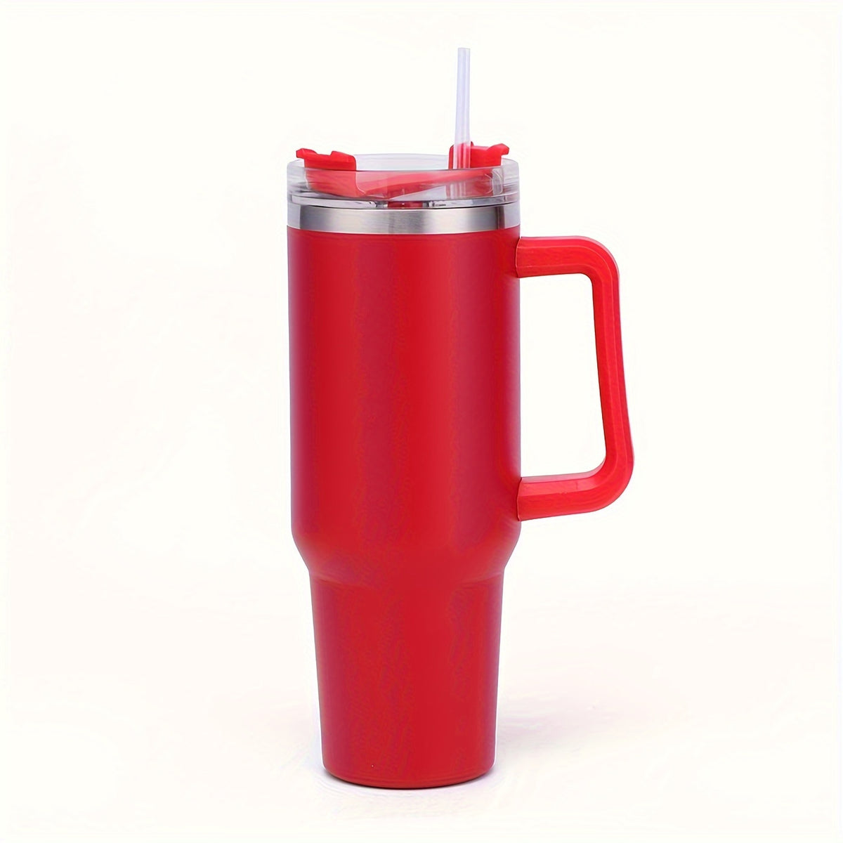 Vaso de acero inoxidable de 1,2 litros con asa y tapa con pajita, taza térmica de viaje para deportes, fitness y actividades al aire libre, reutilizable para coche, botella de agua de gran capacidad (1,2 litros), varios colo